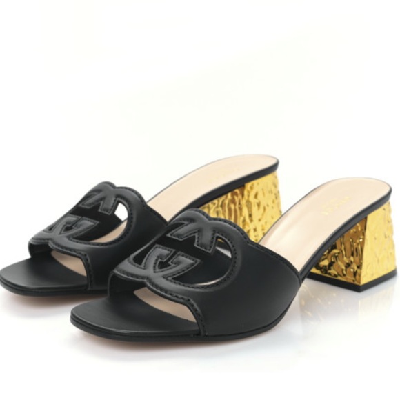 NEW Gucci Cosmos Interlocking GG Cutout Heels - Picture 1 of 12